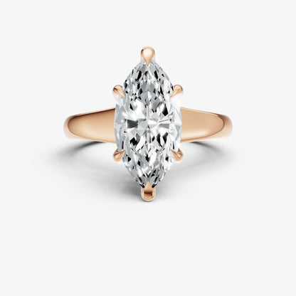 Marquise Solitaire Engagement Ring with Reverse Tapered Band