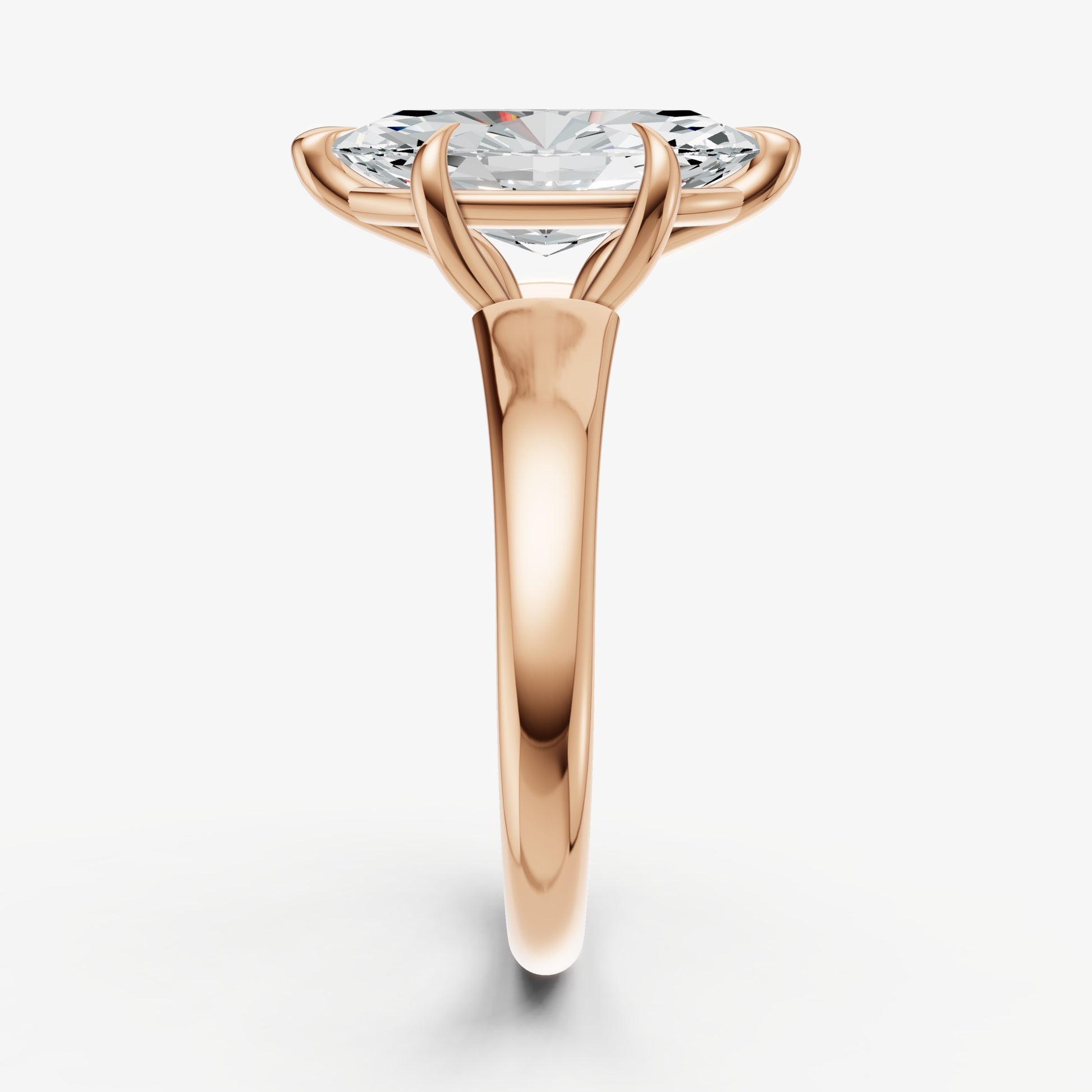 Marquise Solitaire Engagement Ring with Reverse Tapered Band