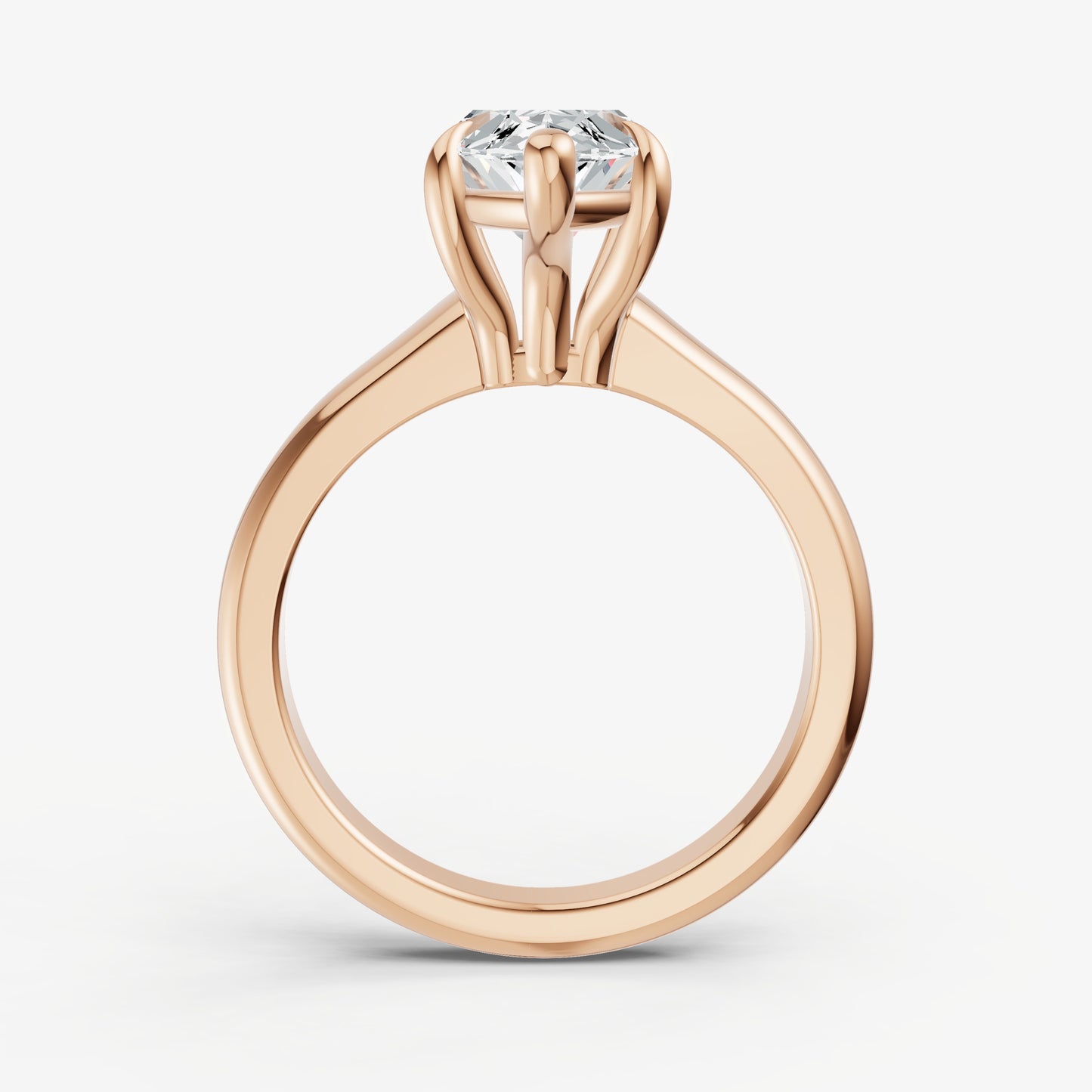 Marquise Solitaire Engagement Ring with Reverse Tapered Band