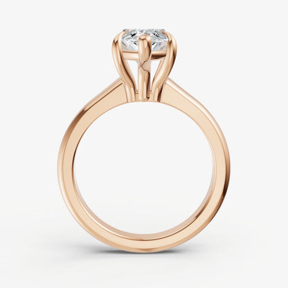 Marquise Solitaire Engagement Ring with Reverse Tapered Band