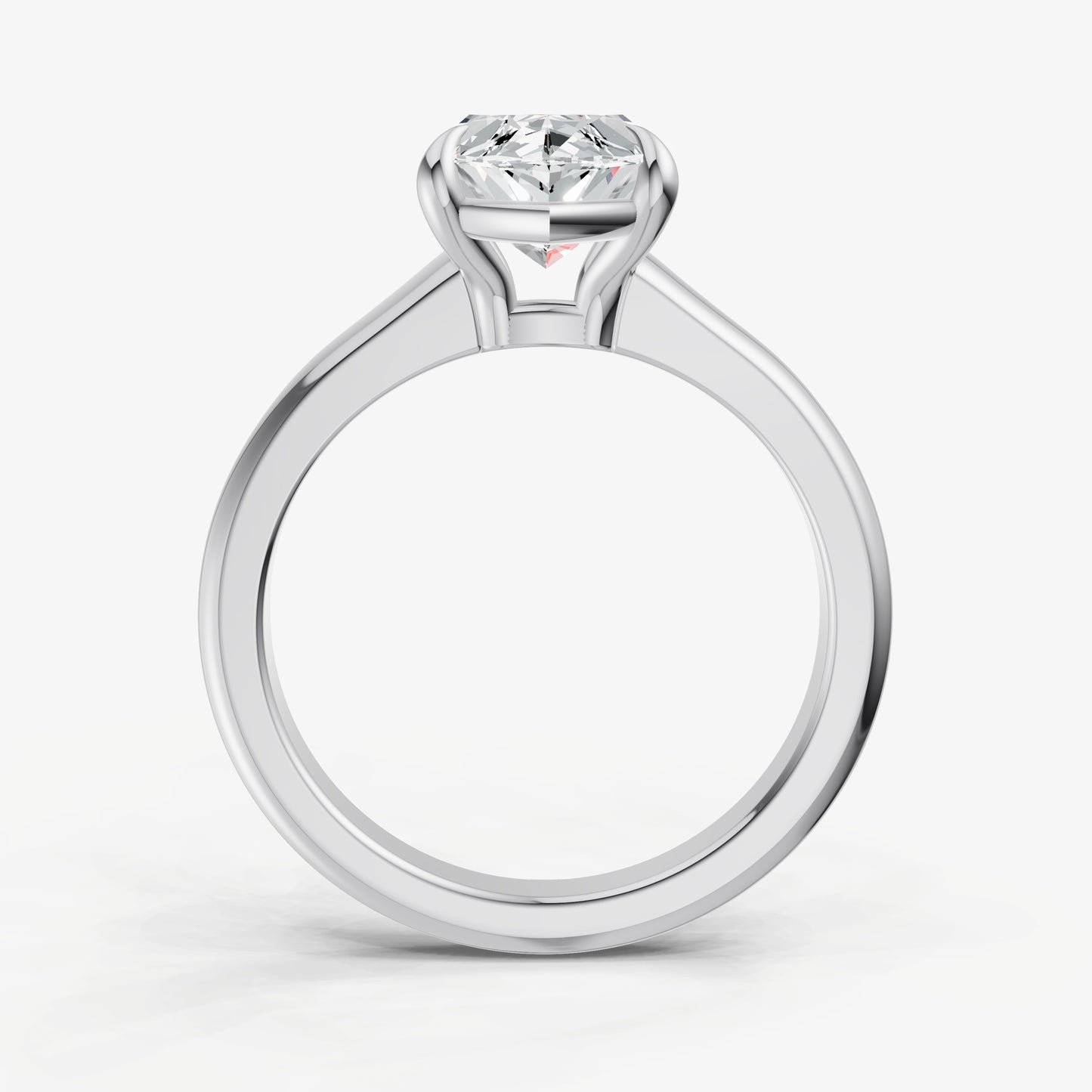 Marquise Solitaire Engagement Ring with Reverse Tapered Band