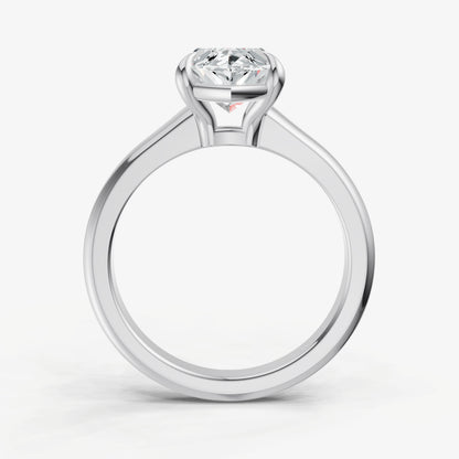 Marquise Solitaire Engagement Ring with Reverse Tapered Band