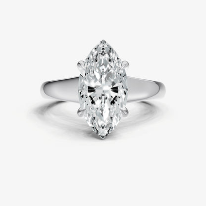 Marquise Solitaire Engagement Ring with Reverse Tapered Band