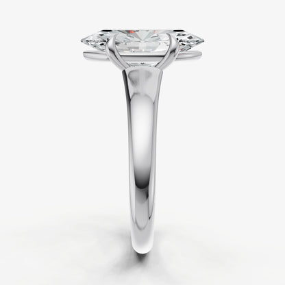 Marquise Solitaire Engagement Ring with Reverse Tapered Band