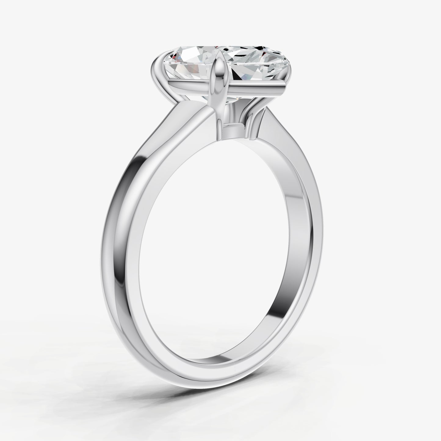 Marquise Solitaire Engagement Ring with Reverse Tapered Band