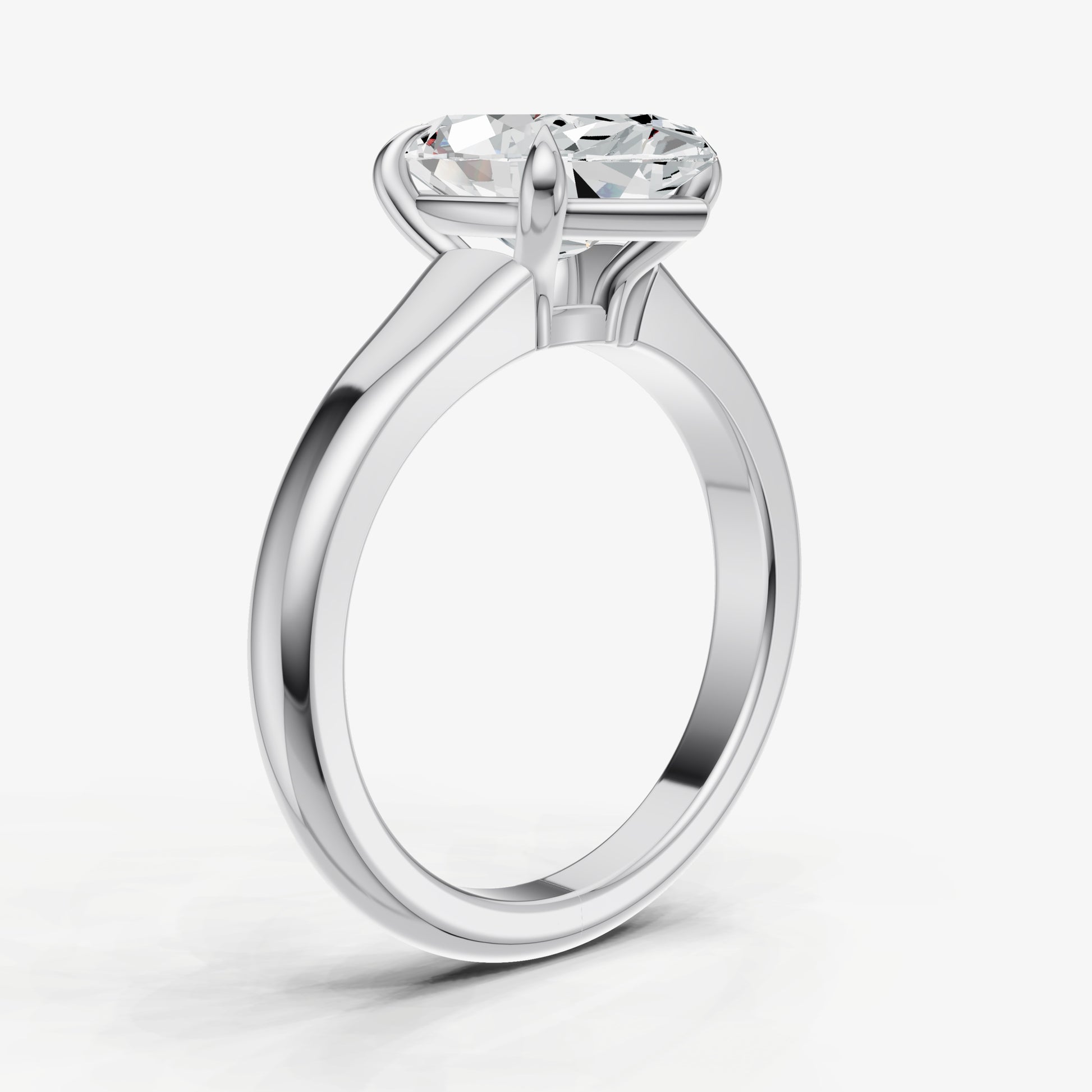 Marquise Solitaire Engagement Ring with Reverse Tapered Band