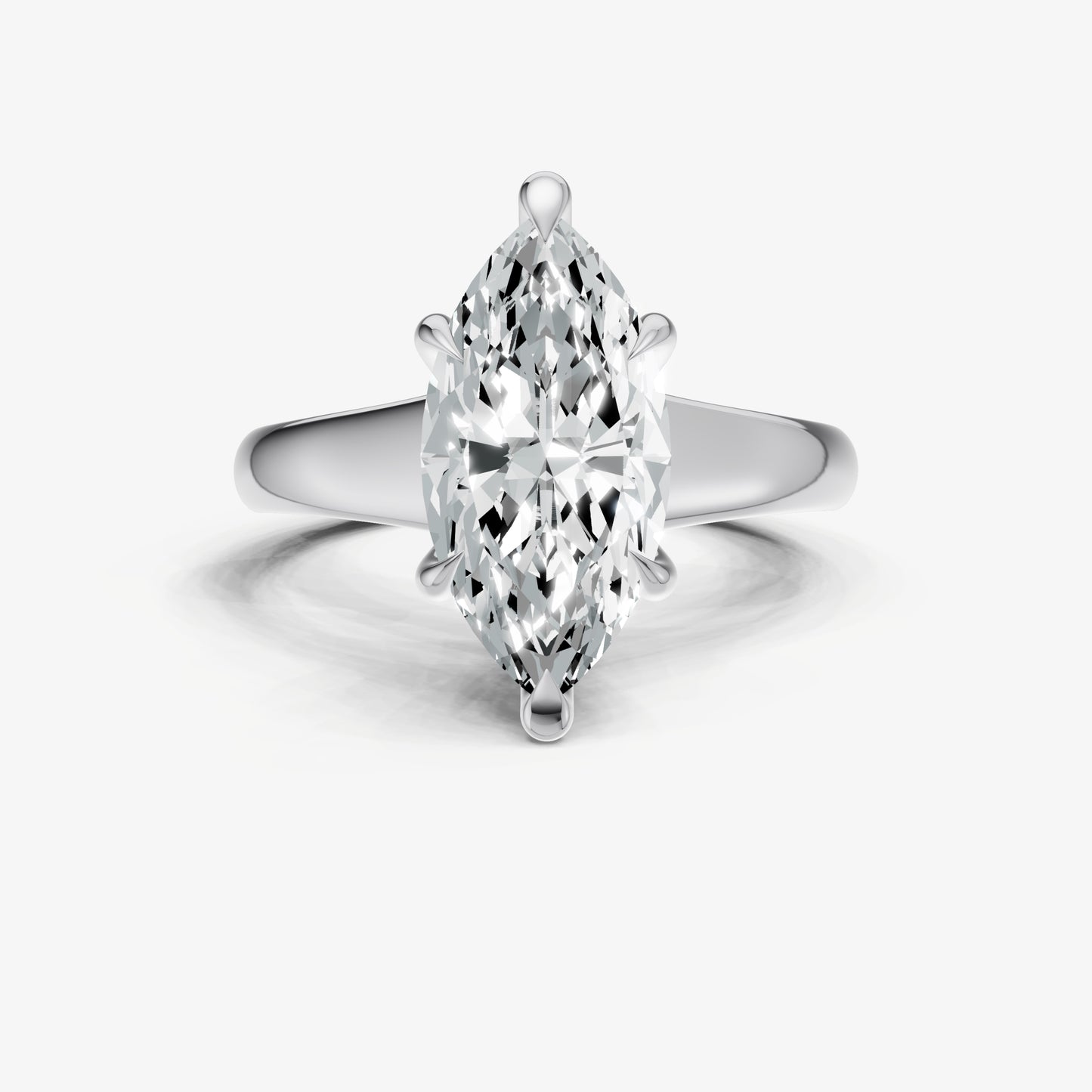 Marquise Solitaire Engagement Ring with Reverse Tapered Band