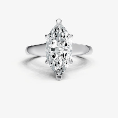 Marquise Solitaire Engagement Ring with Reverse Tapered Band