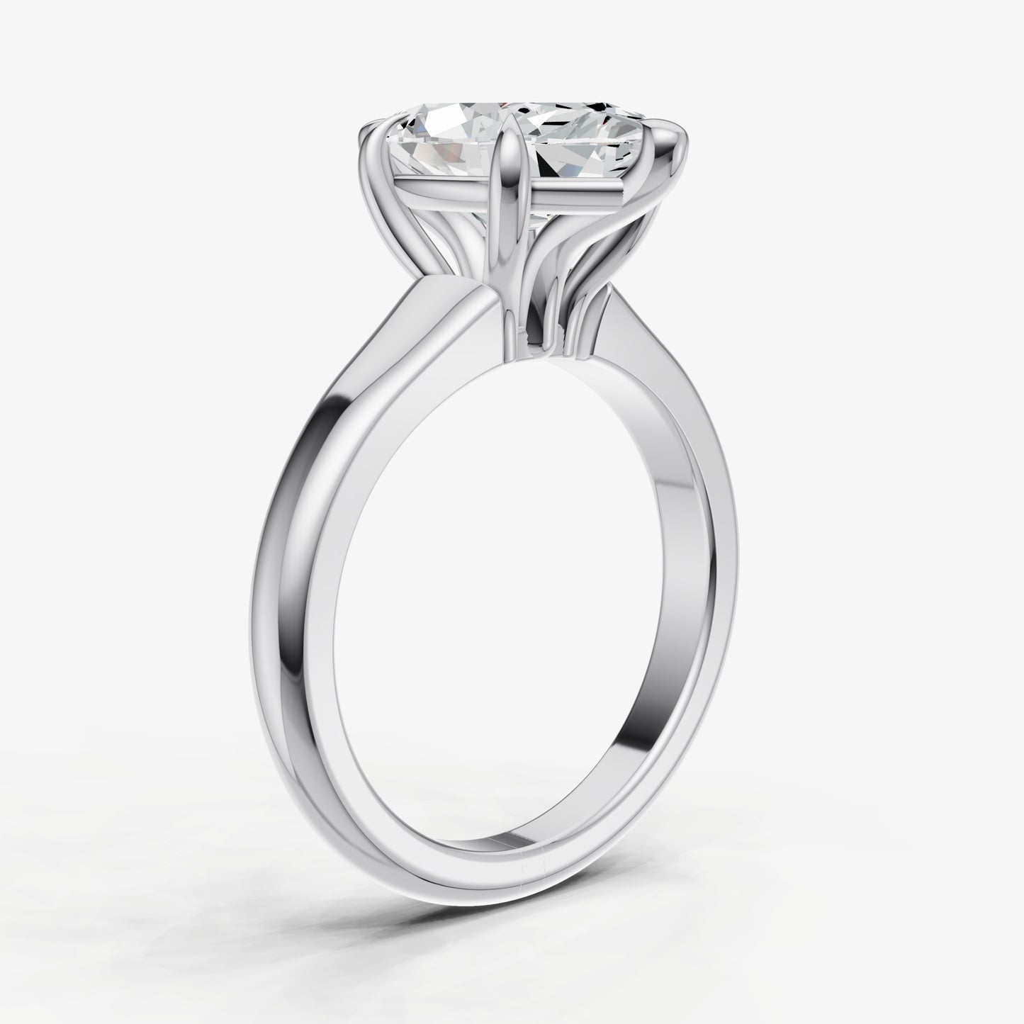 Marquise Solitaire Engagement Ring with Reverse Tapered Band