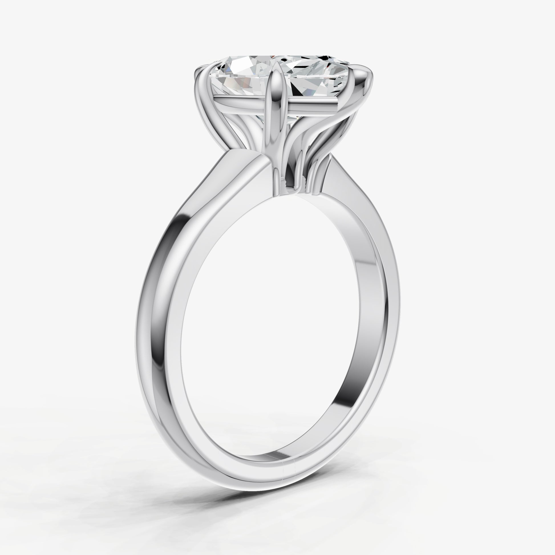 Marquise Solitaire Engagement Ring with Reverse Tapered Band