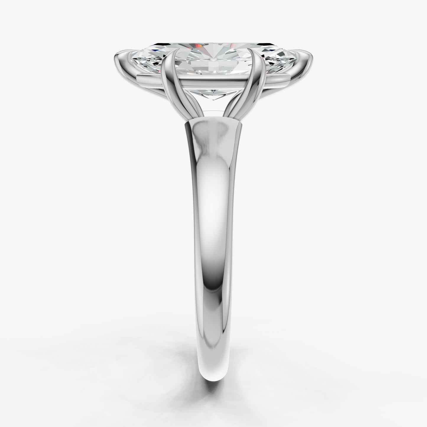 Marquise Solitaire Engagement Ring with Reverse Tapered Band