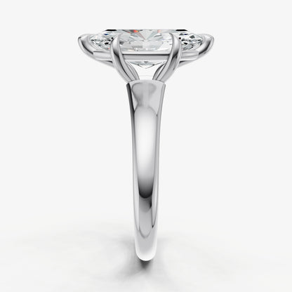 Marquise Solitaire Engagement Ring with Reverse Tapered Band