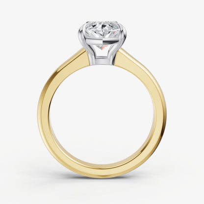 Marquise Solitaire Engagement Ring with Reverse Tapered Band