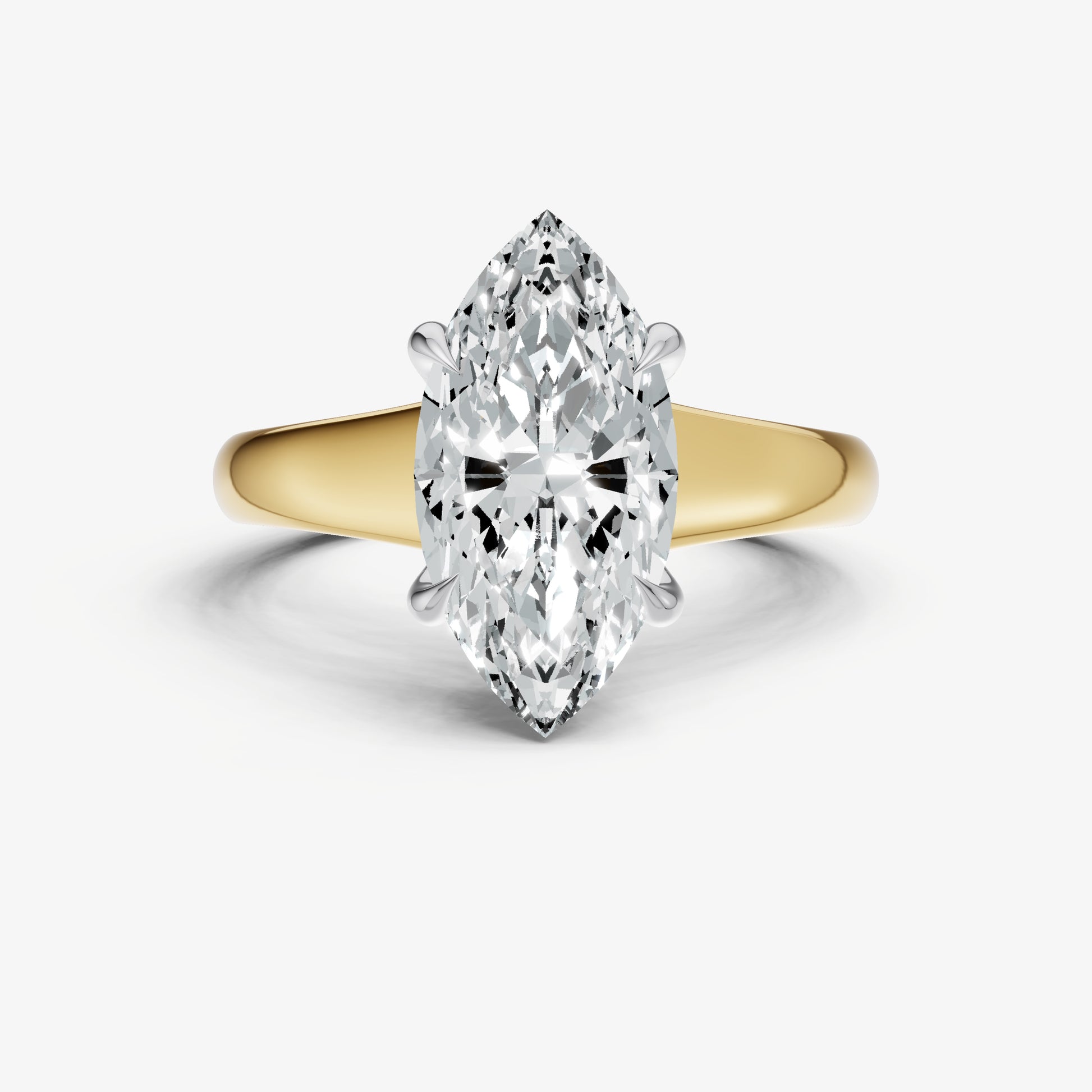 Marquise Solitaire Engagement Ring with Reverse Tapered Band