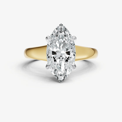Marquise Solitaire Engagement Ring with Reverse Tapered Band