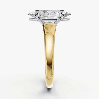 Marquise Solitaire Engagement Ring with Reverse Tapered Band