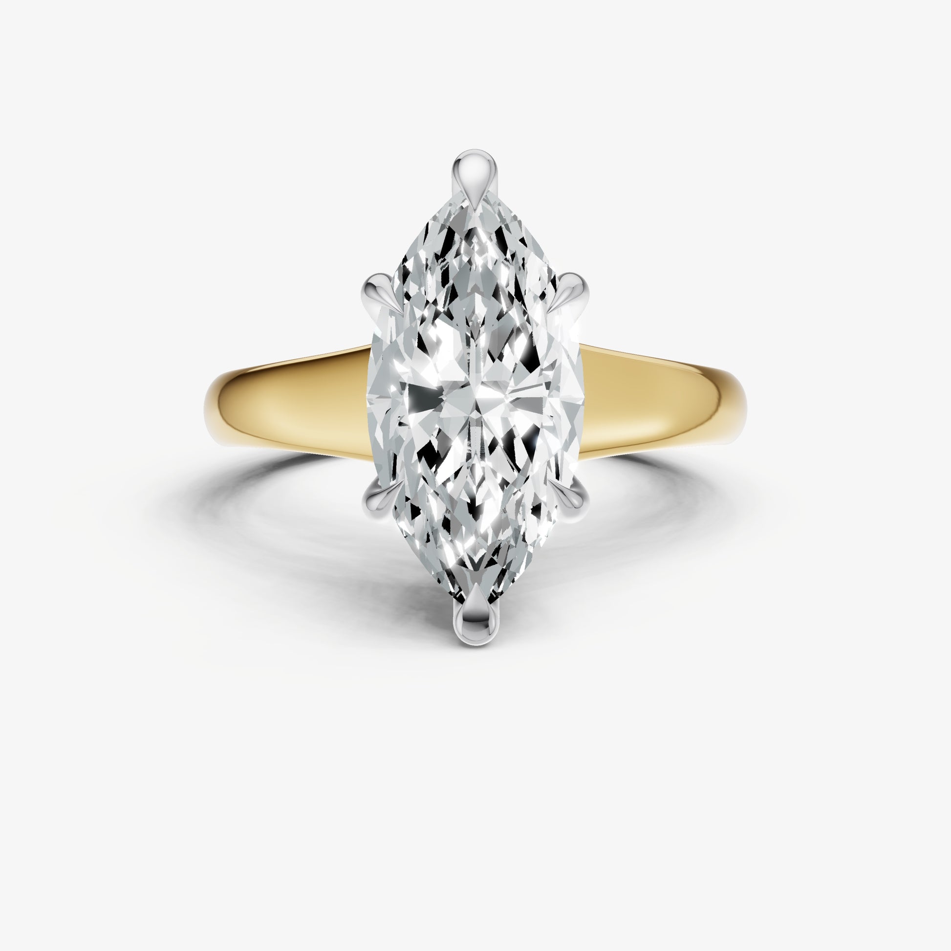 Marquise Solitaire Engagement Ring with Reverse Tapered Band