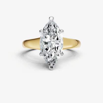 Marquise Solitaire Engagement Ring with Reverse Tapered Band