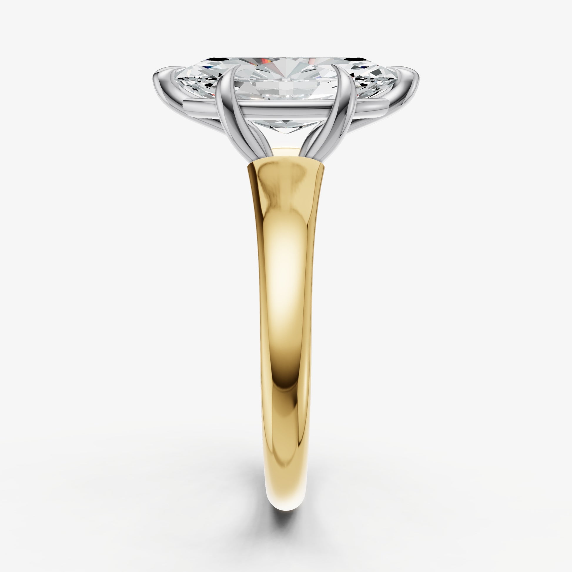 Marquise Solitaire Engagement Ring with Reverse Tapered Band
