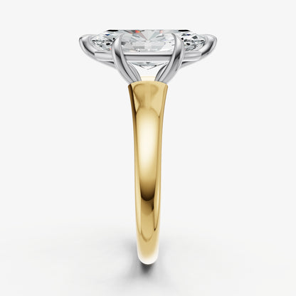 Marquise Solitaire Engagement Ring with Reverse Tapered Band