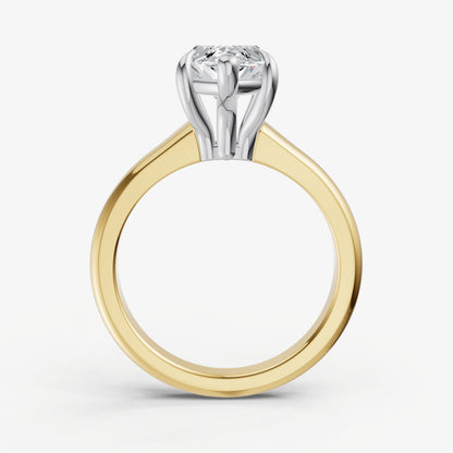 Marquise Solitaire Engagement Ring with Reverse Tapered Band