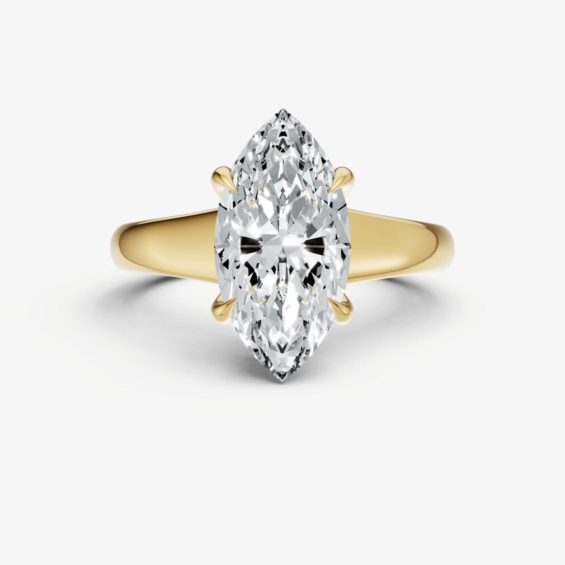 Marquise Solitaire Engagement Ring with Reverse Tapered Band