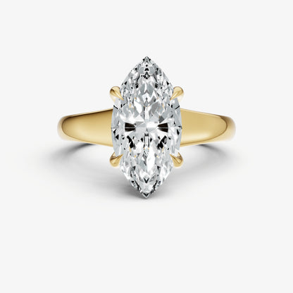 Marquise Solitaire Engagement Ring with Reverse Tapered Band