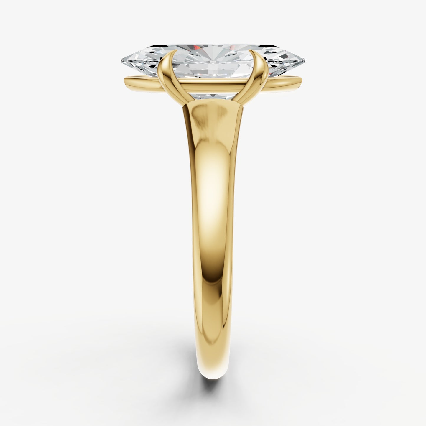 Marquise Solitaire Engagement Ring with Reverse Tapered Band