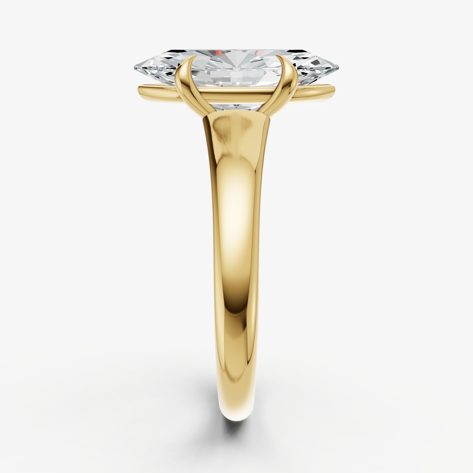 Marquise Solitaire Engagement Ring with Reverse Tapered Band