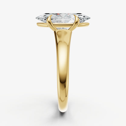 Marquise Solitaire Engagement Ring with Reverse Tapered Band