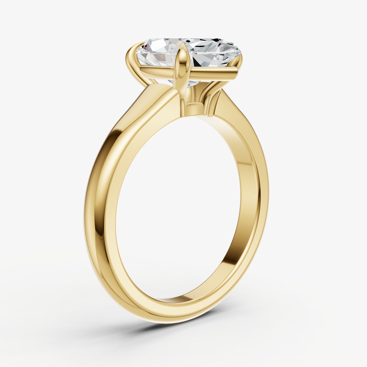 Marquise Solitaire Engagement Ring with Reverse Tapered Band