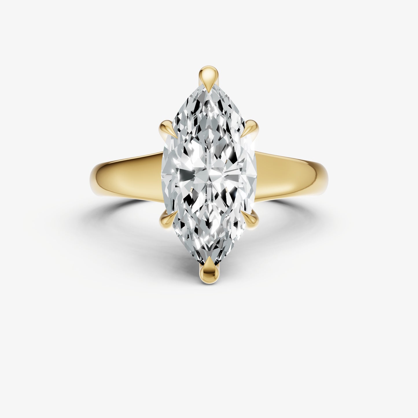 Marquise Solitaire Engagement Ring with Reverse Tapered Band
