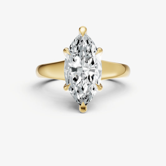 Marquise Solitaire Engagement Ring with Reverse Tapered Band