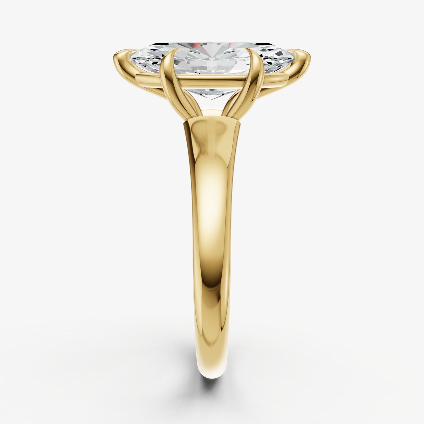 Marquise Solitaire Engagement Ring with Reverse Tapered Band
