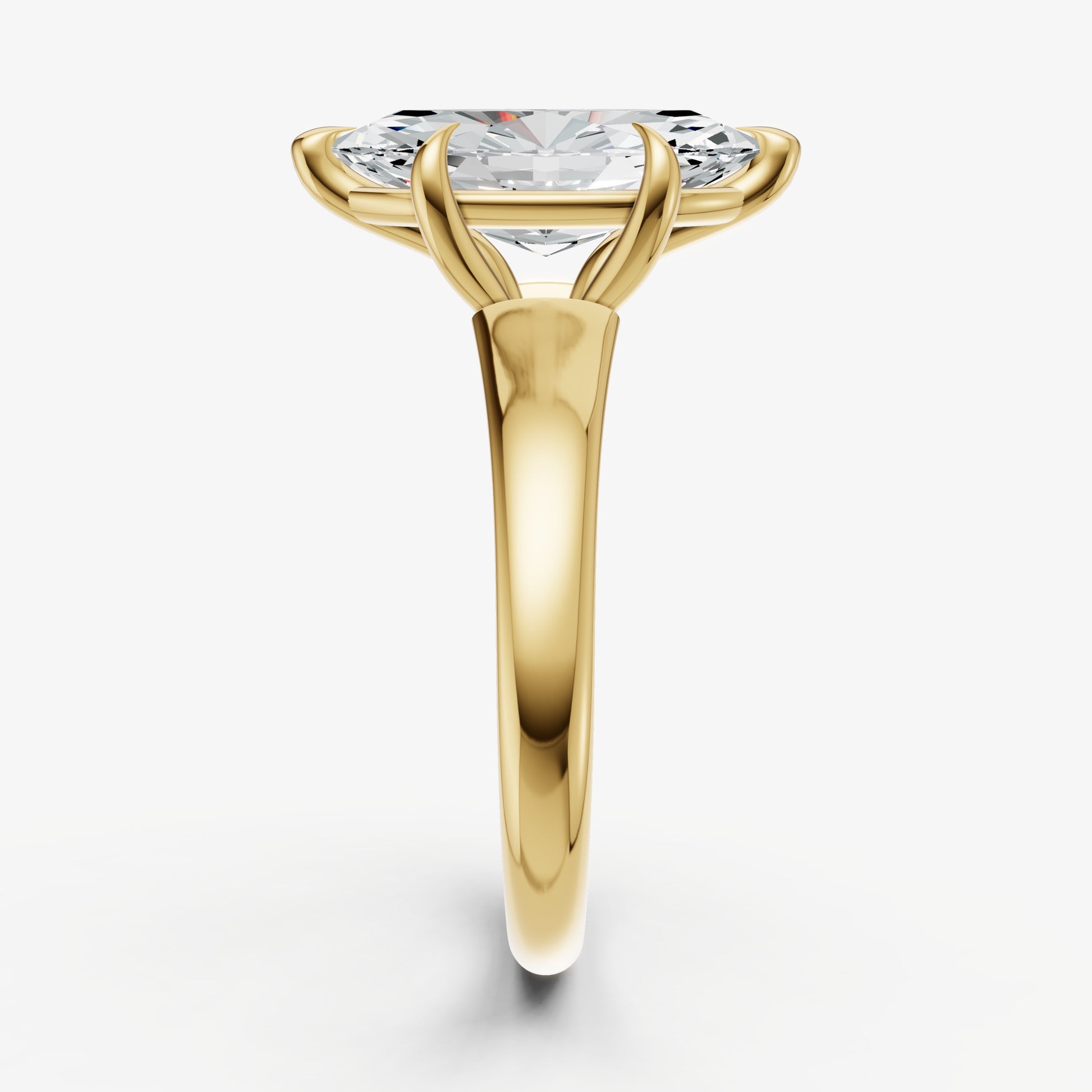 Marquise Solitaire Engagement Ring with Reverse Tapered Band