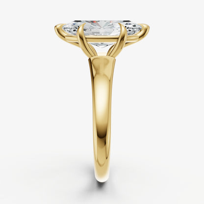 Marquise Solitaire Engagement Ring with Reverse Tapered Band