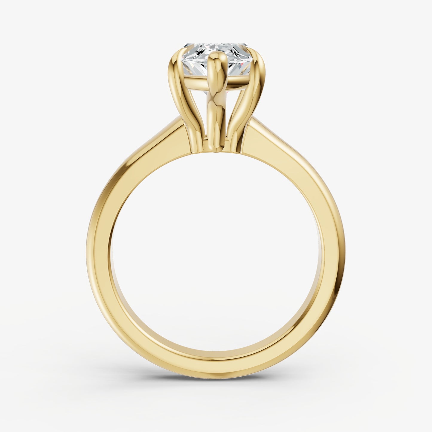 Marquise Solitaire Engagement Ring with Reverse Tapered Band