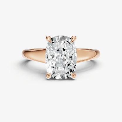 Old Miner Solitaire Engagement Ring with Reverse Tapered Band