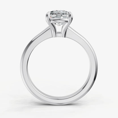 Old Miner Solitaire Engagement Ring with Reverse Tapered Band