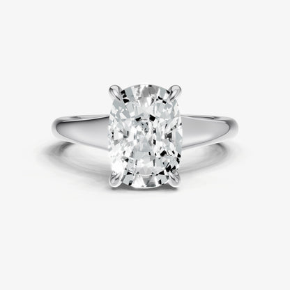 Old Miner Solitaire Engagement Ring with Reverse Tapered Band