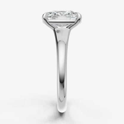 Old Miner Solitaire Engagement Ring with Reverse Tapered Band