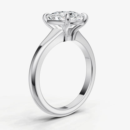 Old Miner Solitaire Engagement Ring with Reverse Tapered Band