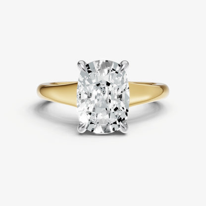 Old Miner Solitaire Engagement Ring with Reverse Tapered Band