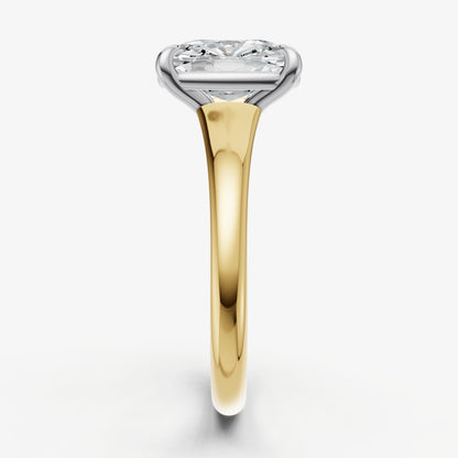 Old Miner Solitaire Engagement Ring with Reverse Tapered Band