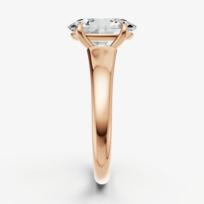 Oval Solitaire Engagement Ring with Reverse Tapered Band