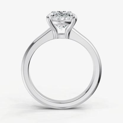 Oval Solitaire Engagement Ring with Reverse Tapered Band