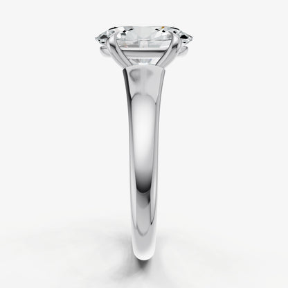 Oval Solitaire Engagement Ring with Reverse Tapered Band
