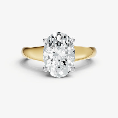 Oval Solitaire Engagement Ring with Reverse Tapered Band