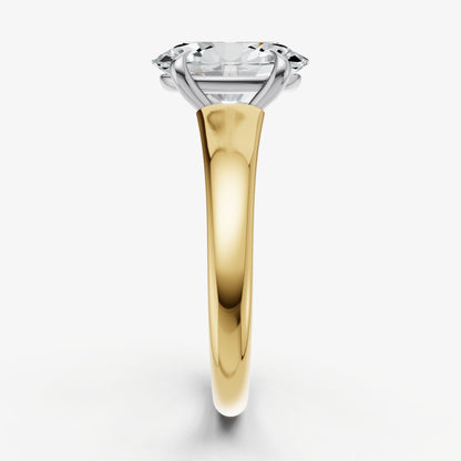 Oval Solitaire Engagement Ring with Reverse Tapered Band