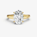 Oval Solitaire Engagement Ring with Reverse Tapered Band